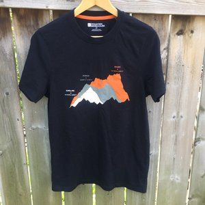 Mtn Warehouse men's 'three peaks' black & orange tee - size S